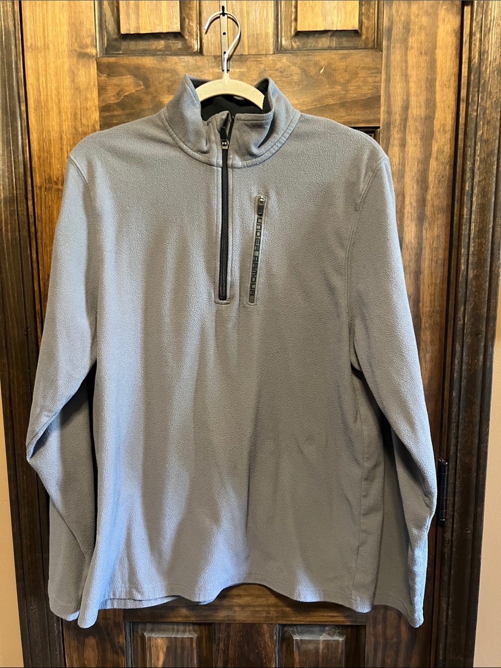 Men's Lightweight Gray Quarter-Zip Fleece Shirt Jacket